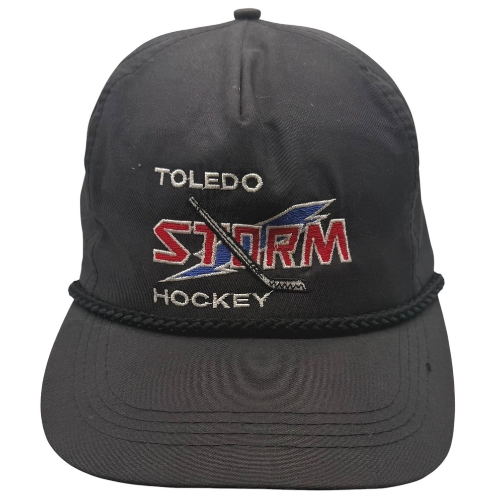 Vintage Toledo Storm Hockey Sportcap Rope Hat Black Adjustable Strapback ECHL